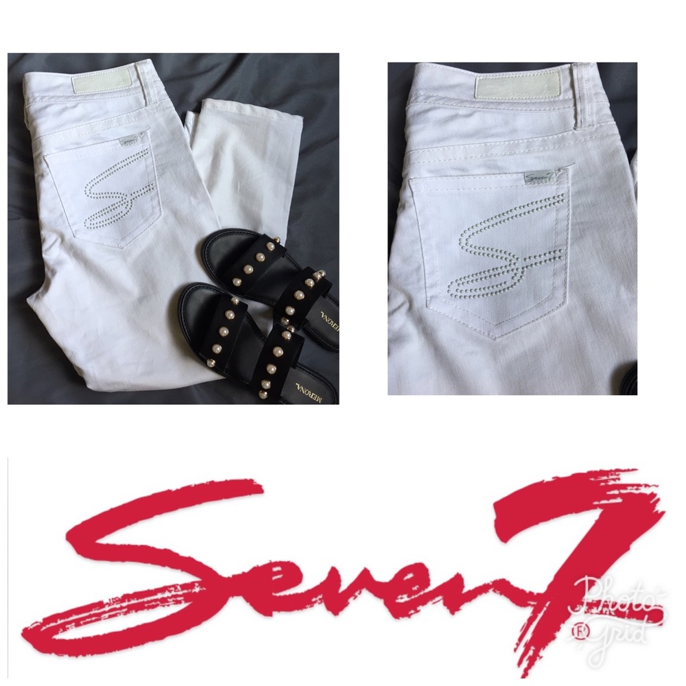 Seven7 White Boyfriend Jeans Size 6